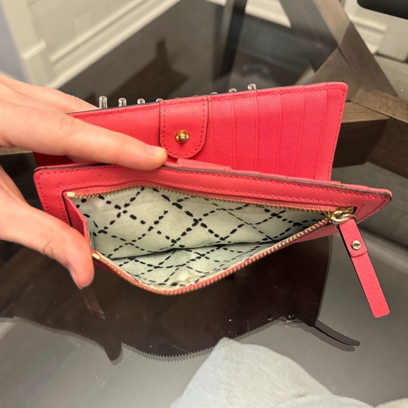 Kate Spade Wallet Barbie Pink Card Holder Coin Purse Fuchsia Snap closure - Picture 7 of 8